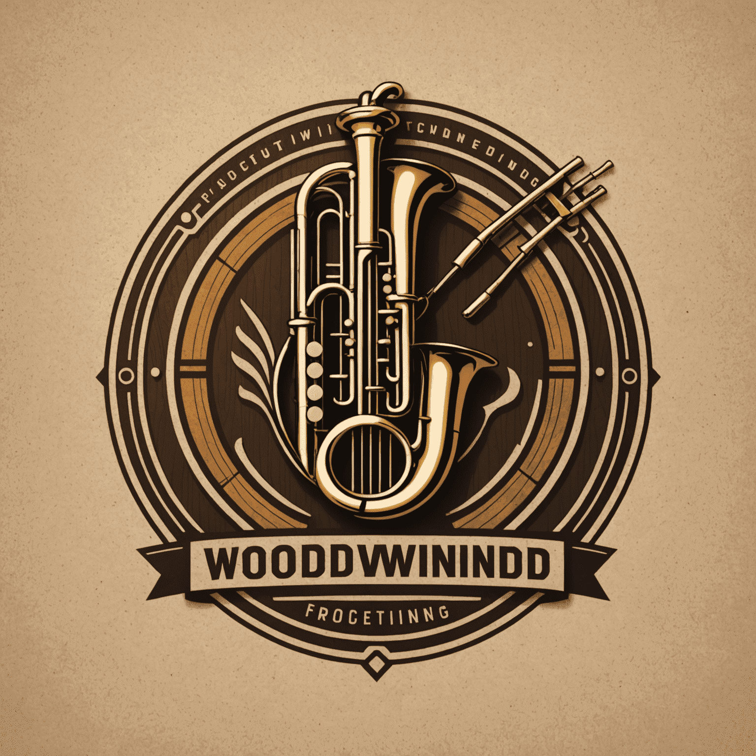 WoodwindPitching logo featuring a stylized woodwind instrument and tuning fork