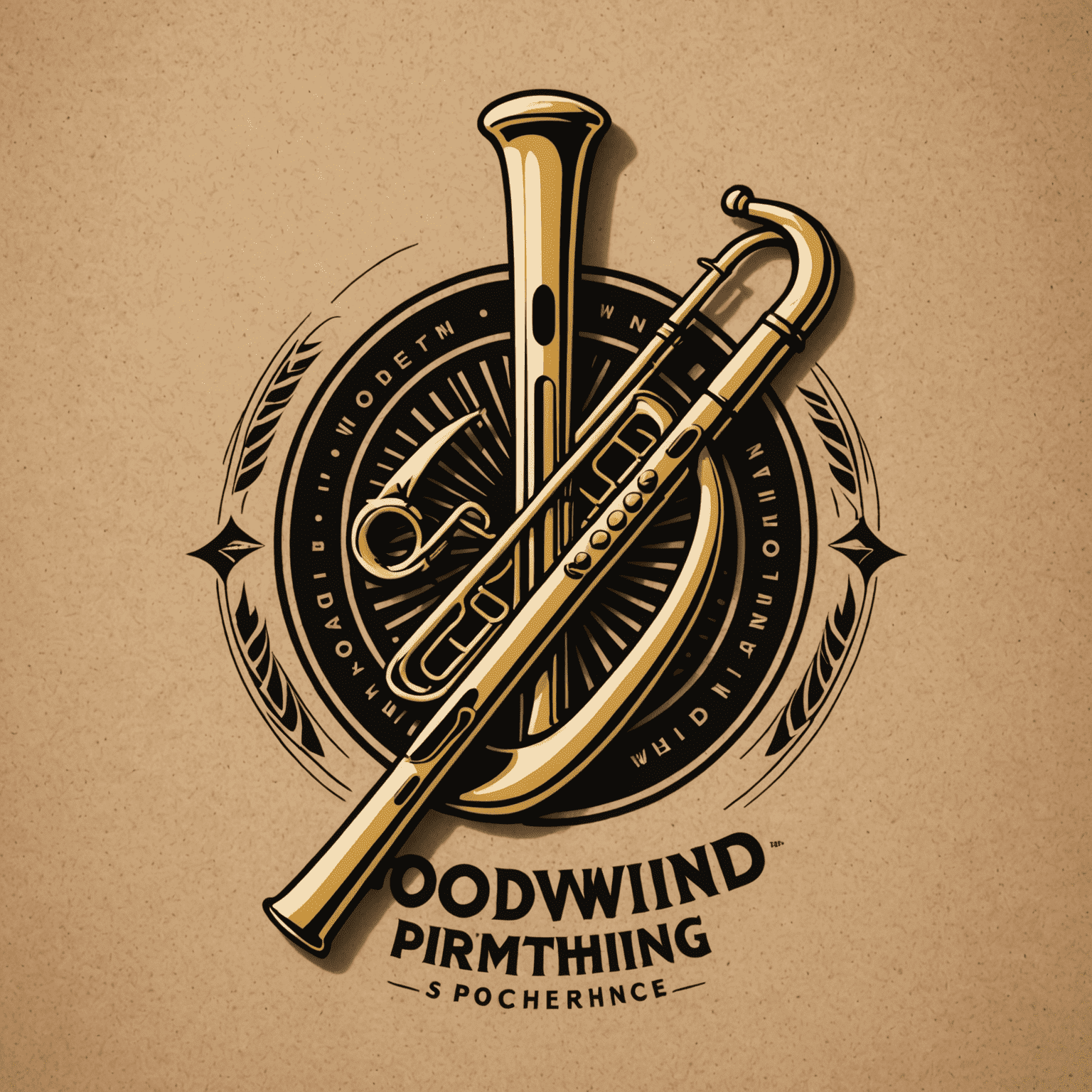 WoodwindPitching logo featuring a stylized woodwind instrument and tuning fork