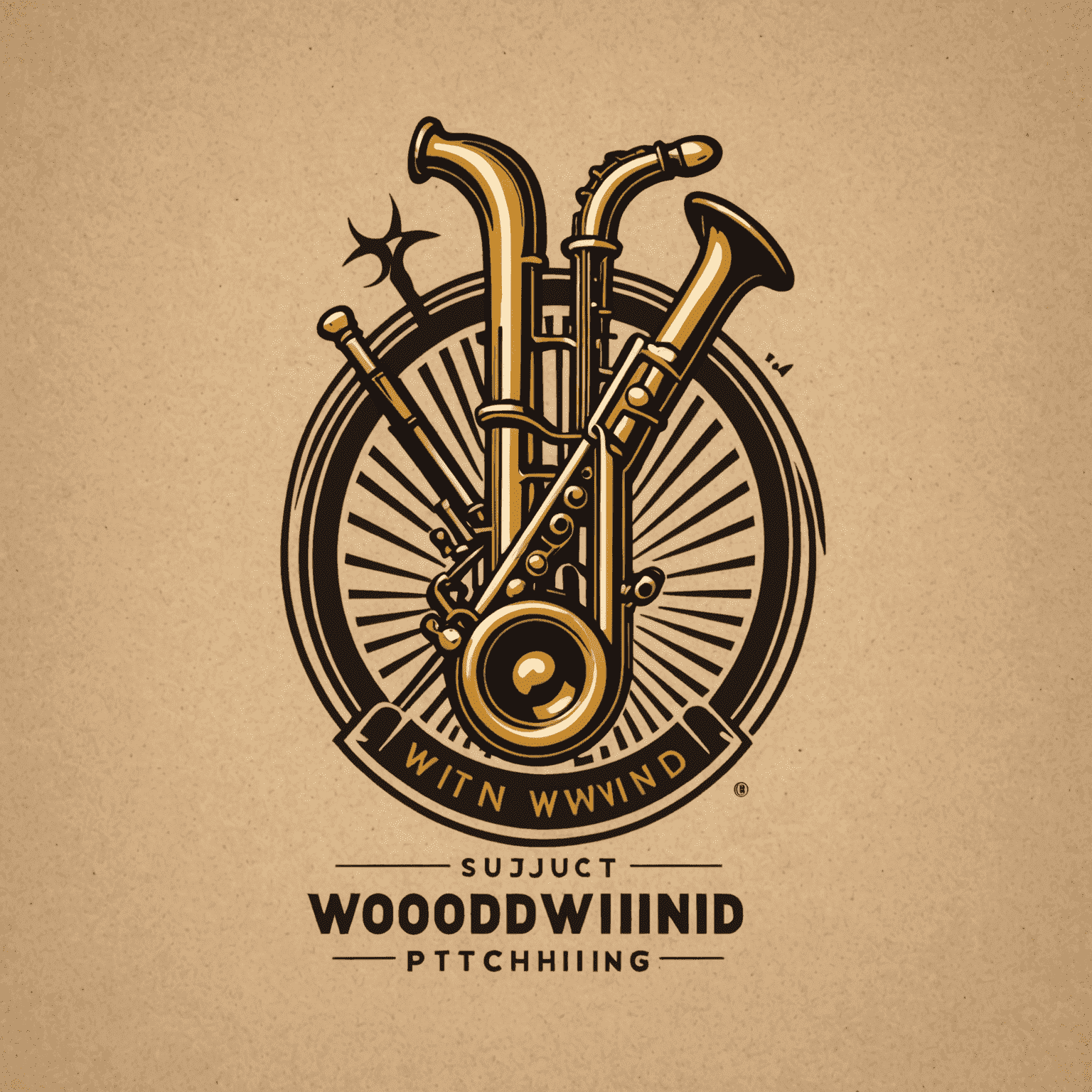 WoodwindPitching logo featuring a stylized woodwind instrument and tuning fork