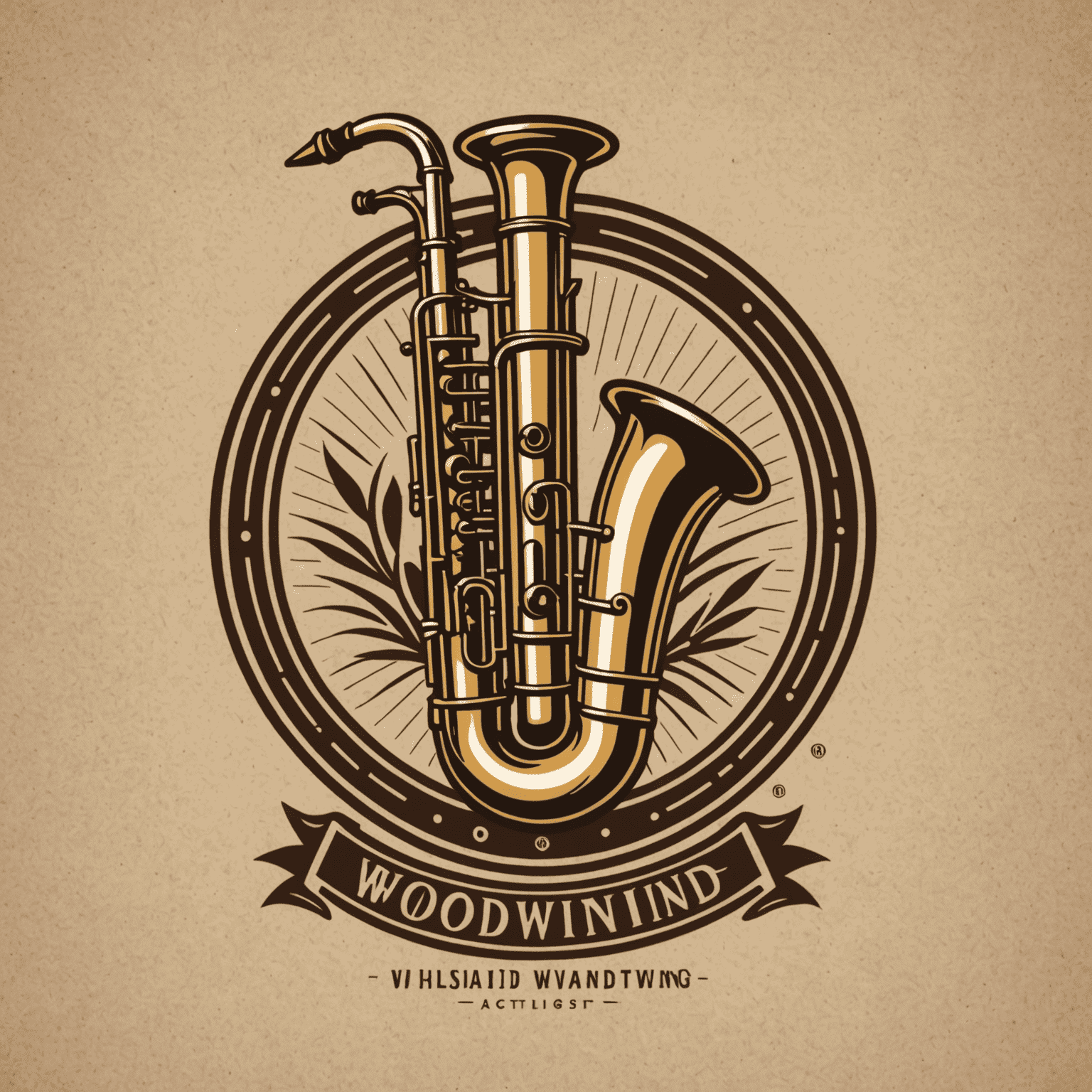 WoodwindPitching logo featuring a stylized woodwind instrument and tuning fork