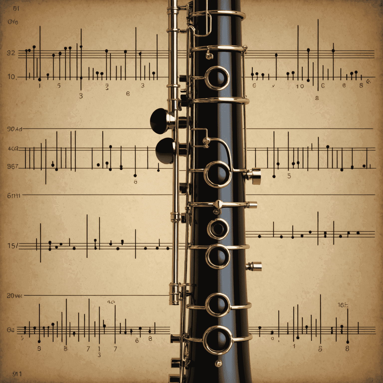 Interactive virtual tuner interface showing a woodwind instrument and frequency graph